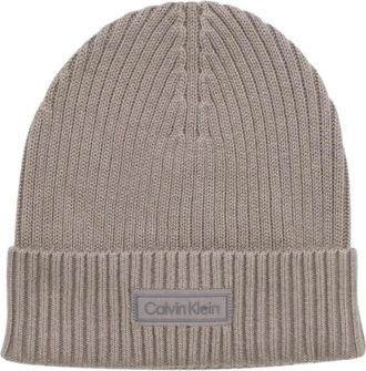 Calvin Klein Cappello Chunky Rib - Heren - Hoeden - Grijs - ONE Size - Accessoires