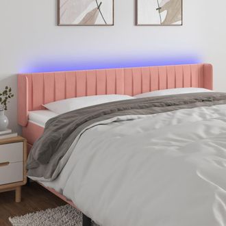 vidaXL Cabecero Con Led De Terciopelo Rosa 163x16x78/88 Cm Vidaxl