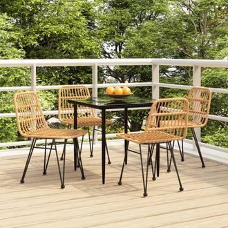 vidaXL Juego De Comedor De Jard&iacute;n 5 Piezas Rat&aacute;n Sint&eacute;tico Vidaxl