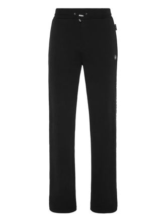 Philipp Plein logo-tape fleece track pants - Black