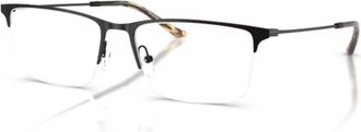 Emporio Armani 0ea1171 Rectangular Semi-Rimless Eyeglasses with Tortoiseshell Tips
