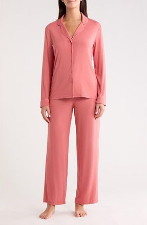 Nordstrom Moonlight Eco Knit Pajamas in Pink Cedar at Nordstrom, Size X-Large