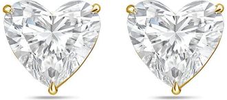 Diana M. Jewels 14Kt Yellow Gold 9.00 cts Lab Grown Heart shaped Diamond Studs