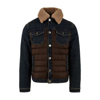 Moorer Mondor-Fur Bruine Jas voor Heren - Heren - Spijkerjassen - Bruin - L - Denim - Jassen