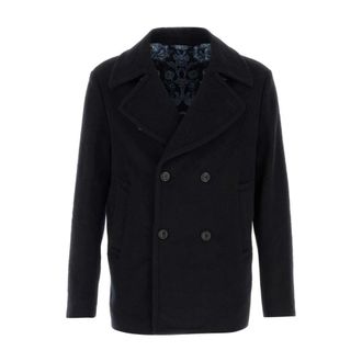 Etro Heren, Mantels, Blauw, Maat: XL Wol