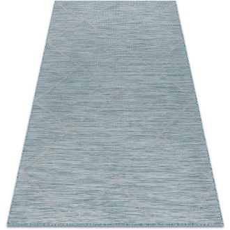 RugsX Rugsx - Alfombra Sisal Patio 3075 Diamantes Tejido Plano - Turquesa Blue 155x220 Cm