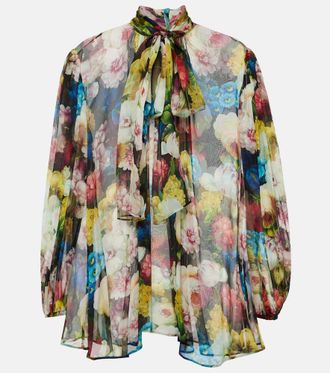 Dolce & Gabbana Blusa in chiffon di seta a fiori
