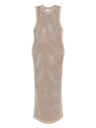 MC2 Saint Barth Eileen midi dress - women - Metal/Viscose - M - Brown