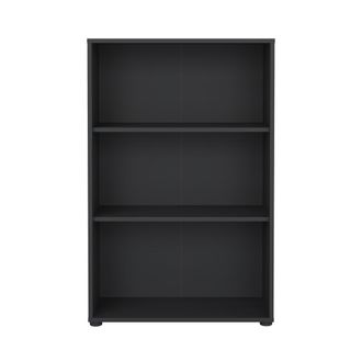 Tvilum Sign Adjustable 3 Shelf Bookcase, Open Storage Home Office Bookshelf, Matte Grey