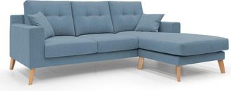 Divani.Store Divani.store - Danish Sof&aacute; Rinconero Moderno Reversible De Tela Suave E Impermeable 237 Cm Azul Claro