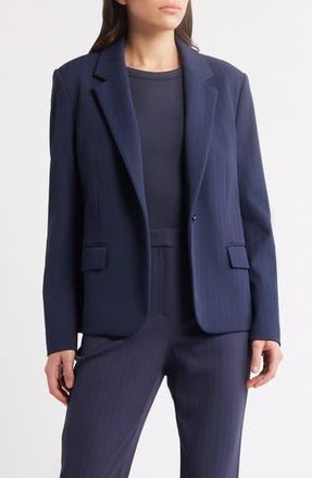 BOSS Jupa One-Button Blazer in Clean Navy Herringbone at Nordstrom Rack, Size 14