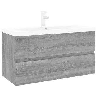 Berkfield Home Sink Cabinet with Built-in Basin Grey Sonoma Engineered Wood