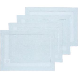 Solino Home Linen Placemats - Classic Hemstitch, 14 x 19 in Light Blue at Nordstrom, Size Medium