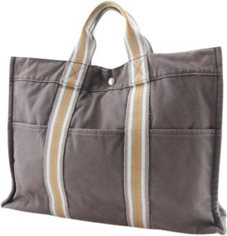 Herm&egrave;s Pre-owned Fourre Tout MM Borsa in Tela di Cotone Ginza Limited - - Pre-owned - unisex - Grigio - ONE SIZE