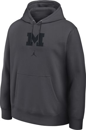 Nike Michigan Washed Club Nike Mens College Pullover Hoodie in Grey | 16TW06FMWN-DQ6