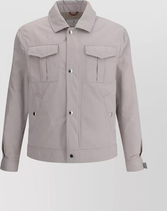 Brunello Cucinelli waterproof shirt jacket with point collar