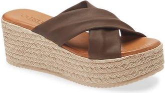 Cordani Bella Espadrille Wedge Sandal in Brown Leather at Nordstrom, Size 6.5Us