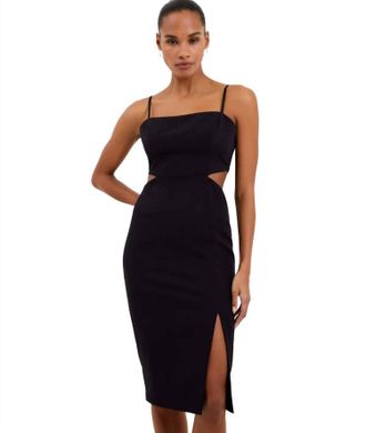 French Connection Echo Cut Out Strapless Dress In Black