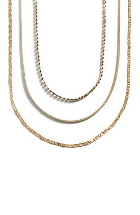 BaubleBar Anita Set of 3 Water Resistant Necklaces in Gold at Nordstrom