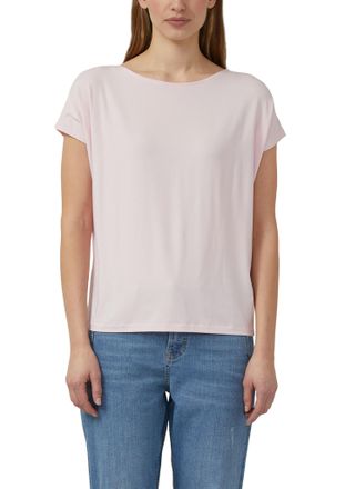 s.Oliver T-Shirt S.OLIVER, Damen, Gr. 34, rose, Jersey, Obermaterial: 95% Viskose, 5% Elasthan, unifarben, regular fit taillenbedeckt, Rundhals, Shirts T-Shirt