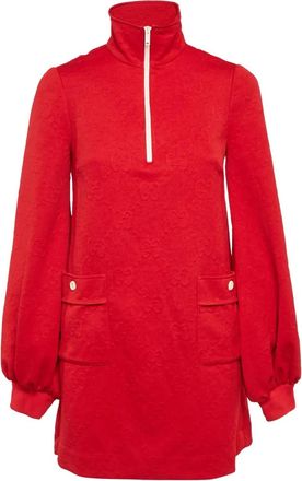 Gucci Mini-jurk met GG-patroon en rits - Rood