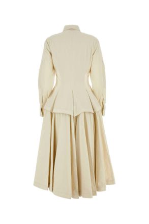 Bottega Veneta Womens Sand Cotton Blend Shirt Dress Sabbia Abiti