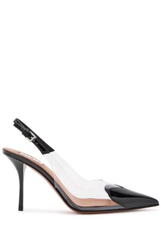Alaia Le Coeur 90 Patent Leather Slingback Pumps - Black