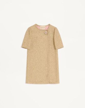 Valentino Short Canestrello Lurex Tweed Dress Wo