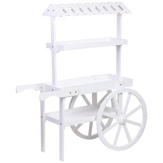 Wanderlust Deco Carro expositor-estantería de madera con 3 bandejas 107x46x143h cm