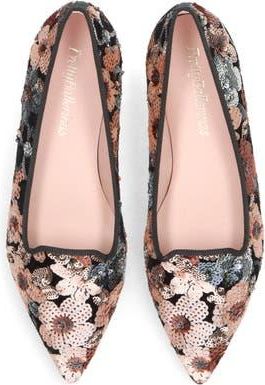 Pretty Ballerinas Pointed Toe Sequinned Loafer in Pink at Nordstrom, Size 37.5