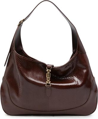 Gucci Jackie Lizard-effect Shoulder Bag