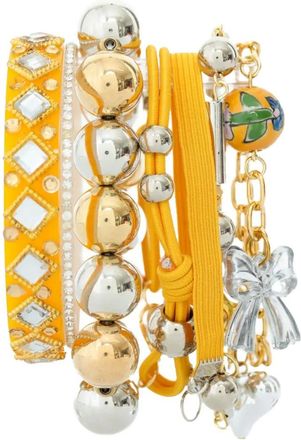 Amir Slama Set di bracciali con perline e fiocchi - Giallo