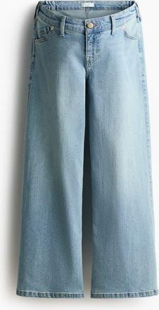 H&M Mama Wide Low Waist Ankle Jeans in Light Denim Blue at Nordstrom, Size Xx-Large