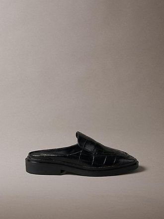 Calvin Klein Mules De Piel Con Efecto Cocodrilo