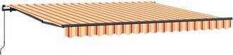 vidaXL Toldo Retr&aacute;ctil Manual Amarillo Y Naranja 400 X 300 Cm Tela Vidaxl