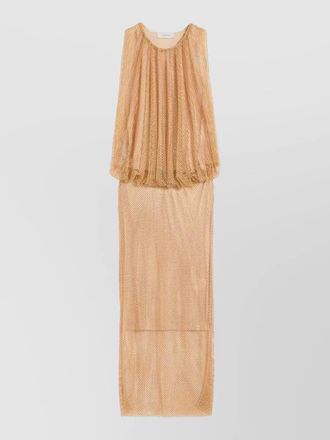 Sportmax sleeveless layered mesh midi dress sheer