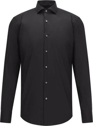 HUGO BOSS Casual Shirts - Heren - Casual Overhemden - Zwart - 2XL - Katoen - Overhemden