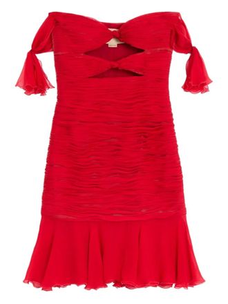 Valentino Garavani flounce chiffon dress - women - Silk/Viscose/Spandex/Elastane - 36 - Red