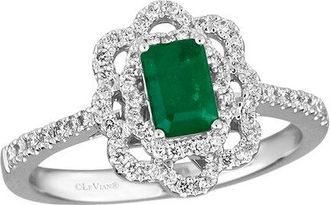 Le Vian Platinum 0.65 Ct. Tw. Diamond & New Emerald Ring