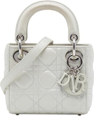Dior Pre-owned Dior Micro Iridescent Lambskin Cannage Lady Satchel Ladies M0G2XD20X0ALI9RW