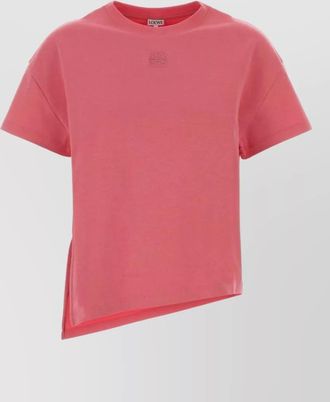 Loewe cotton blend t shirt asymmetric hem