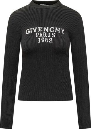 Givenchy Geribbelde trui met logo-jacquard - Zwart