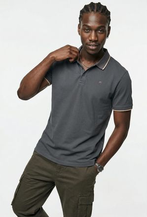 Blend Poloshirt BLEND BHEDIN POLO S/S, Herren, Gr. 3XL, iron gate, Jersey, Obermaterial: 100% Baumwolle, unifarben, regular fit normal, ohne Ausschnitt, Shi