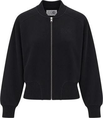 Maison Margiela Zip-through Sweatshirt - Dames - Vesten met rits - Zwart - S - Katoen - Hoodies & sweatvesten