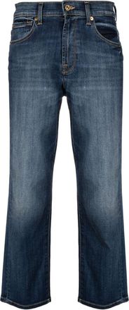 7 For All Mankind straight-leg cropped jeans - women - Cotton/Elastane - 29 - Blue