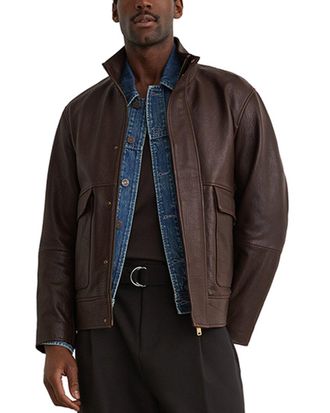 Reiss Slarten Textured Leather Jacket