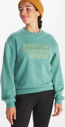 Marmot Marmot Mountain Works Boxy Sweatshirt WomensBlue Agave Graphic-Print ASM287