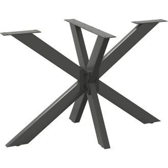 vidaXL Pata De Mesa De Comedor Forma Ara&ntilde;a Antracita 120x68x(72-73) Cm Acero Vidaxl