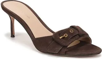 Veronica Beard Tia Buckle Slide Sandal in Espresso Suede at Nordstrom, Size 9.5