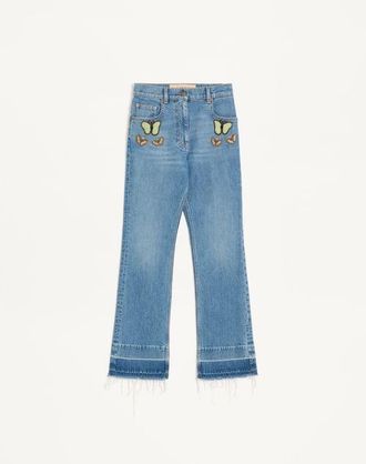 Valentino Embroidered Denim Trousers Wo